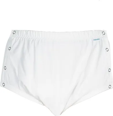 Image de Culotte incontinence niveau 4/5, Suprima, Unisexe, 100% Coton, Doublure polyester, Blanc, fermetures latérales, Taille 36/38