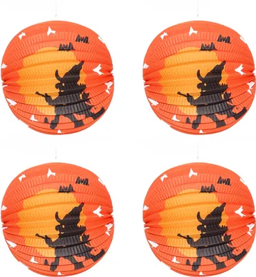 Produktbild von Oranger Hexen Lampion (4 Stück)