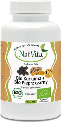 Produktbild von Kurkuma +  schwarzer Pfeffer (Piperin) 550mg 100 NATVITA Kapseln