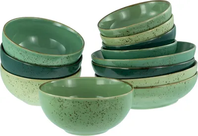 Obrázok produktu pre CreaTable, 24224, Kolekcia Nature Green LIfe, Sada misiek 12-tlg, Steinzeug