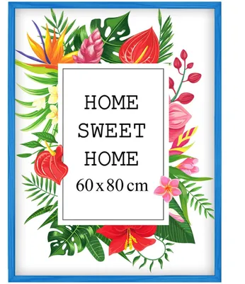 Obrázek produktu pro Rám na obrázky MG Design Blau, 60 x 80 cm – vyrobený z pravého dřeva s akrylovým sklem, určený k zavěšení i k postavení, vhodný pro fotografie, plakáty a puzzle