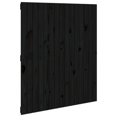 Produktbild von Wand-Kopfteil Schwarz 95,5x3x110 cm Massivholz Kiefer