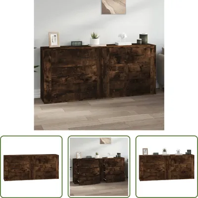 Produktbild von The Living Store Sideboards 2 Stk. Räuchereiche Holzwerkstoff