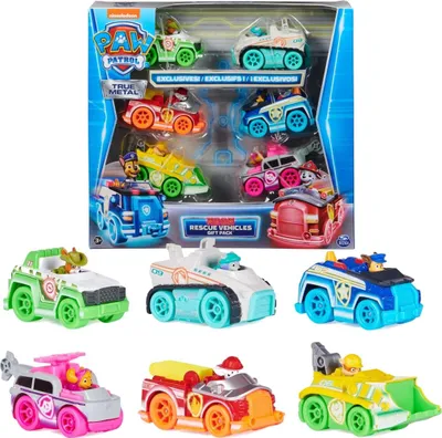 Zdjęcie produktu dla PAW Patrol PAW DCT True Metal Neon Gift Pack GML, Zestaw pojazdów, 3 lat(a), Metal, Wielobarwny