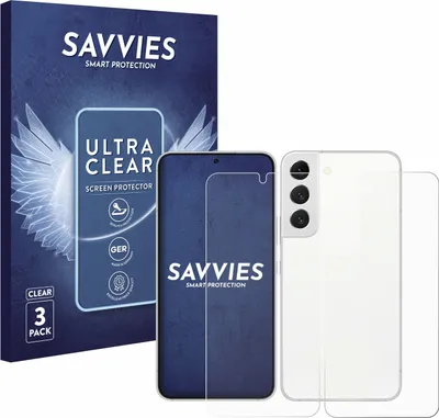 Produktbild von 6x Für Samsung Galaxy S22 5G (Display+Rückseite) Schutzfolie Savvies Displayschutz Display Schutz Folie Klar Transparent