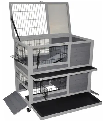 Produktbild von Indoor Kleintierstall Belinda grau 90 x 53 x 95 cm