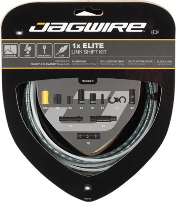 Produktbild von Jagwire Schaltzugset Road & Mountain Elite 1x Grau - leichte, präzise Schaltp...
