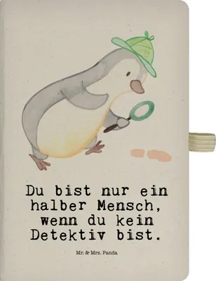 Produktbild von Mr. & Mrs. Panda Adressbuch Detektiv Herz - Transparent - Geschenk, notizbuch, Kladde, Spruch, Lustig, Journal, Tagebuch, Beruf, A5, Agent, Ermittler, Heft