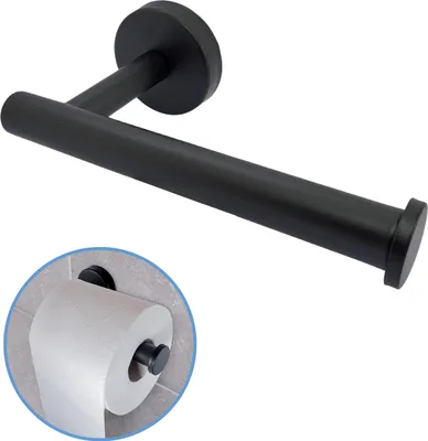 Produktbild von Sanics Orca WC-Rollenhalter Schwarz Inklusive Montageset - Toilettenpapierhalter Edelstahl - WC-Papierhalter - Klopapierhalter