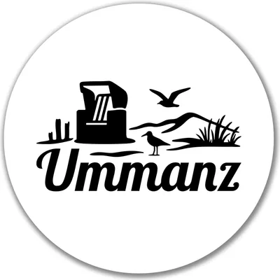 Produktbild von Huuraa Aufkleber Ummanz Strandmotiv 10cm rund Sticker Geschenkidee
