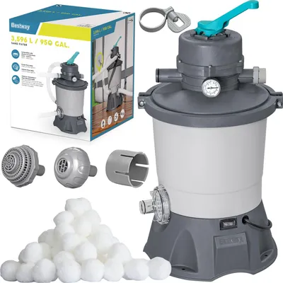 Immagine prodotto di Pompa a sabbia per piscina + sfere filtranti 3596l/h Bestway 58515
