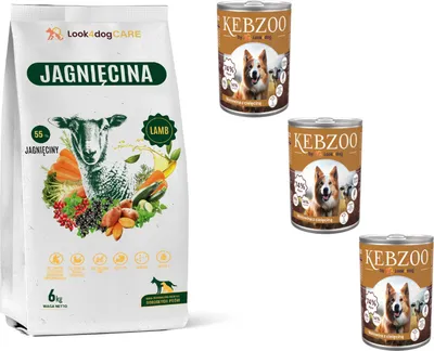Produktbild von Look4dog CARE | Hundefutter Set - 6 kg Lamm + 3x400g Nassfutter Kebzoo - Hochwertige Ernährung - Allergikerfreundlich