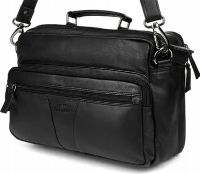 Image de Sac à bandoulière en cuir pour homme, horizontal, noir, élégant, uni