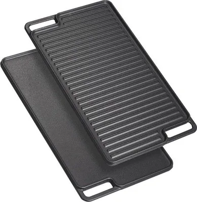 Immagine prodotto di Padella teppanyaki a induzione con manici - 459 x 259 x 17 cm - ghisa - 1 pezzo