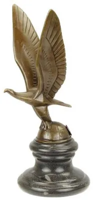 Obrázok produktu pre Casa Padrino luxusná bronzová socha v štýle art deco orol na glóbuse s mramorovým podstavcom bronzové farby / čierna 11 x 11,5 x v. 22,8 cm - bronzová figúra - dekoratívna figúra - dekoratívne doplnky