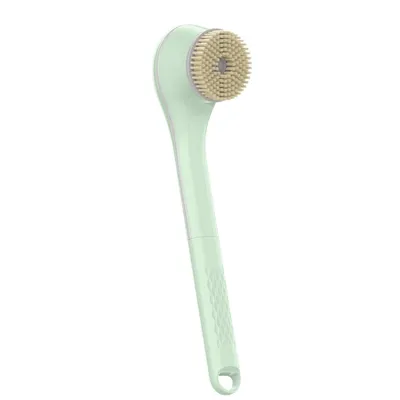 Produktbild von Elektrische Duschbürste, Rückenbürste mit langem Stiel, 360° drehbar, 6 Bürstenköpfe,wasserdicht&rutschfest für Peeling, gegen Cellulite, Massage,Grün