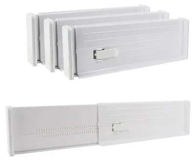 Produktbild von Schubladenteiler Schubladenorganizer Schubladeneinsatz - Kunststoff - 4 Stück - Verstellbare Länge - Für Büro und Küche