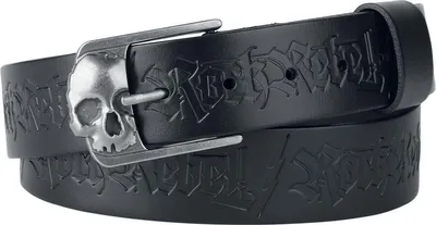 Produktbild von Rock Rebel by EMP Uni schwarzer Ledergürtel mit klassischer Dornschließe 85 cm