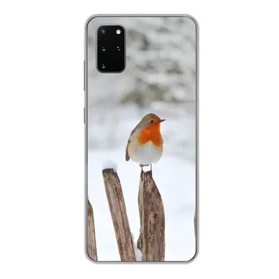 Produktbild von MuchoWow® Handyhülle Schutzhülle Hülle für Samsung Galaxy S20 Plus Vogel - Zaun - Schnee Silikon Softcase Handy Hülle - Hartschale