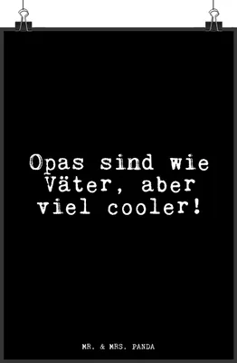 Produktbild von Mr. & Mrs. Panda Bild Opas sind wie Väter,... DIN A3 - Schwarz - Geschenk, drucke, Plakat, Deko, Opa, Großeltern, Vater, Papa, Posterdruck, wanddeko, Sprüche, Vatertag
