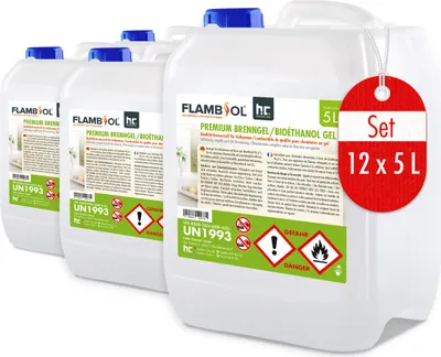 Produktbild von 12x 5 L FLAMBIOL® Premium Brenngel