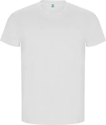 Produktbild von Roly Eco CA6690 | Golden Organic T-Shirt - 2-lagiger Rundhalskragen - Farbe: White 01 - Größe: L