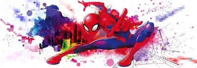 Produktbild von Sanders & Sanders Fototapete Spider-Man-Graffiti-Kunst Rot, Blau und Weiß - 612280 - 184 x 254 cm