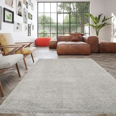 Produktbild von Steffensmeier Hochflor Teppich Valencia | Shaggy Langflor Teppich Wohnzimmer, Schlafzimmer, Grau, Größe: 200x290 cm