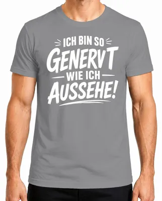 Zdjęcie produktu dla Jestem tak zirytowany, jak widać. Zabawny napis. Sarkastyczne męskie T-shirt, kolor: szary, rozmiar: S