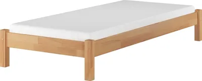 Produktbild von Einzelbett Futonbett 80x200 Massivholz Buchebett Bettrahmen massiv Zubehör wählbar V-60.84-08Rollrost und Matratze inkl.