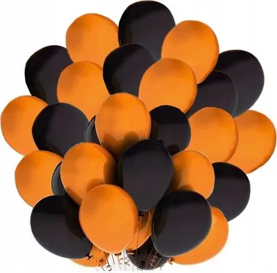 Immagine prodotto di Set di palloncini neri e arancioni, 50 pezzi.
