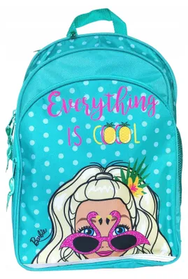 Produktbild von Paso Schulrucksack Barbie Türkis mit Brillenmotiv, 39x26x17
