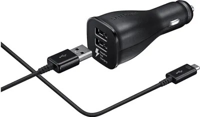 Produktbild von Samsung Dual Port Fast Charge KFZ-Ladegerät 2A + Micro-USB-zu-USB-Kabel