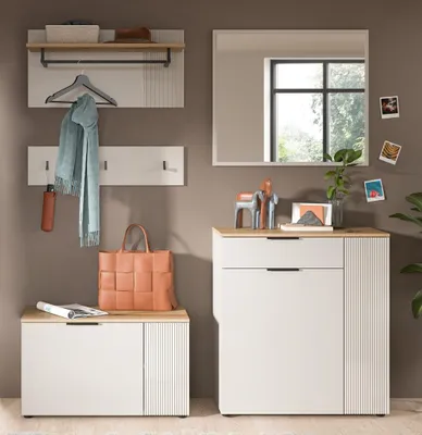 Produktbild von Garderoben-Set Slide | Kaschmir / Evoke Oak | 4-teilig