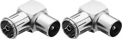 Produktbild von conecto Antennen-Adapter, 90° Winkel-Adapter, IEC-Stecker auf IEC-Buchse, Adapter zum Verbinden von IEC-Anschlüssen, 2er Set