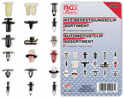 Produktbild von BGS 9047 Kfz-Befestigungsclip-Sortiment für Toyota , Lexus, 360-tlg.