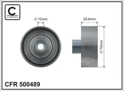 Produktbild von CAFFARO 500489 Umlenkrolle Keilrippenriemen 70mm für PORSCHE BOXSTER (986) 911 (996) 911 (997) 911 Cabriolet (996) BOXSTER (987)