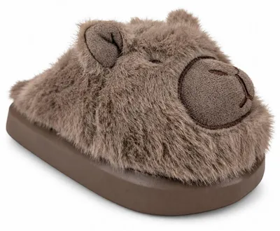 Produktbild von Kinder Wasserschwein Isoliert Hausschuhe Gefüttert Capybara Slippers in Braun Kins Gr.30/31