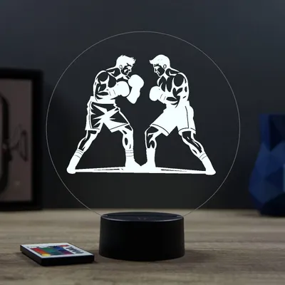 Image de Lampe 3D Sport Boxe Boxeur – LED 16 couleurs – Idée Cadeau – Fabriquée en France