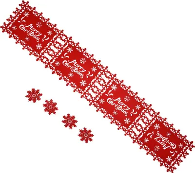 Zdjęcie produktu dla Podkładka na stół bożonarodzeniowy z filcu termoizolacyjnego pochłaniająca wodę (4 podkładki angielskie, 4 podstawki)