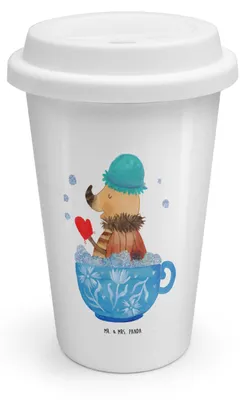 Produktbild von Mr. & Mrs. Panda Thermobecher Nachtfalter Schaumbad - Weiß - Geschenk, To Go, ToGo Kaffeebecher, Coffee Becher, Lustige Sprüche, Tasse, WC, Baden, Badezimmer, Bad, Ziele