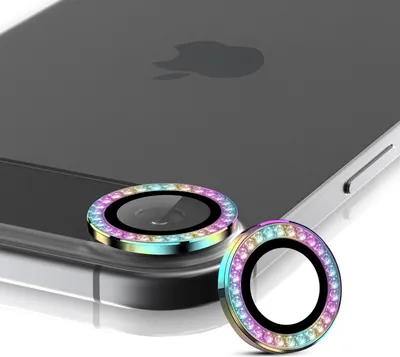Produktbild von Kamera Linsenschutz Glas Set mit Schmucksteinen für Apple iPhone 17 Air Schutzglas Camera Linse Panzerfolie 9H Regenbogenfarben