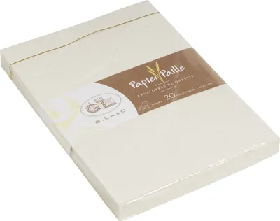 Produktbild von G.Lalo 5x Packung 20 Umschläge 162x114mm, 120g, Strohpapier - Elfenbein 23616L