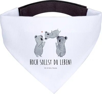 Produktbild von Mr. & Mrs. Panda Hunde-Halstuch Koalas Feiern - Weiß - Geschenk, Liebe, Happy Birthday, Tuch, Halstuch Hund, Hunde, Herzlichen Glückwunsch, Geburtstag, Herz