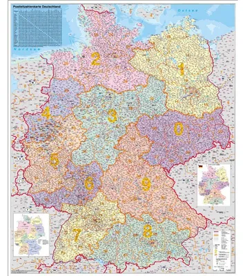 Produktbild von Stiefel Landkarte Postleitzahlenkarte Deutschland