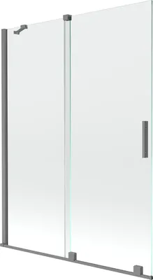 Produktbild von Mexen Velar Duschwand 2-flügelig verschiebbar 130 x 150 cm, Transparent, Gun Metal - 896-130-000-01-95