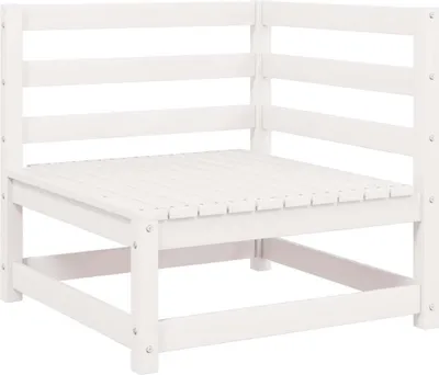 Produktbild von vidaXL 2-tlg. Garten-Lounge-Set mit Kissen Weiß Kiefer Massivholz