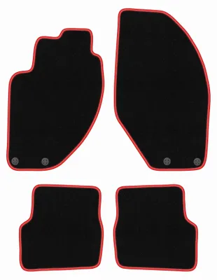 Image de Tapis de sol en moquette noir/rouge pour Alfa Romeo 166 1998-2009 4 pièces