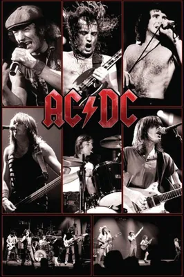 Produktbild von AC/DC Hard-Rock Ü-Poster mit Live-Ausschnitten der Legenden Malcom und Angus Young
