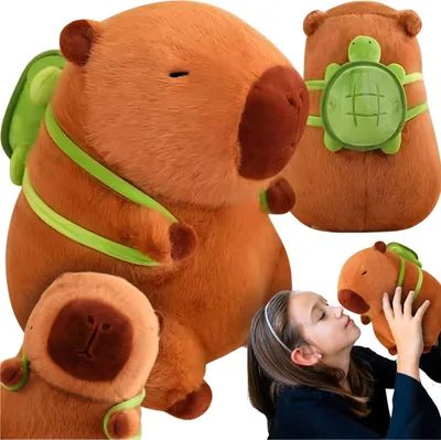 Image de Capybara en peluche avec sac à dos 40 cm